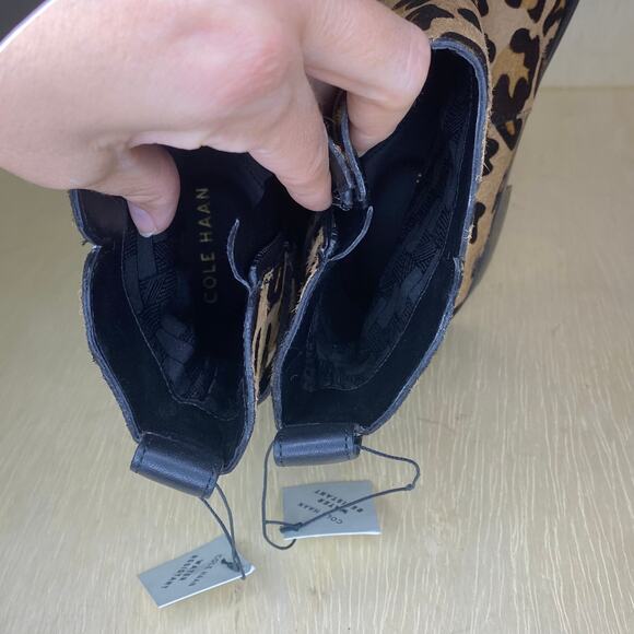 Cole Haan Womens Kimberly Water Resistant Leopard Heel Ankle Bootie Shoes 7.5B - Picture 15 of 15